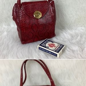 Vintage Red Snake Skin Handbag